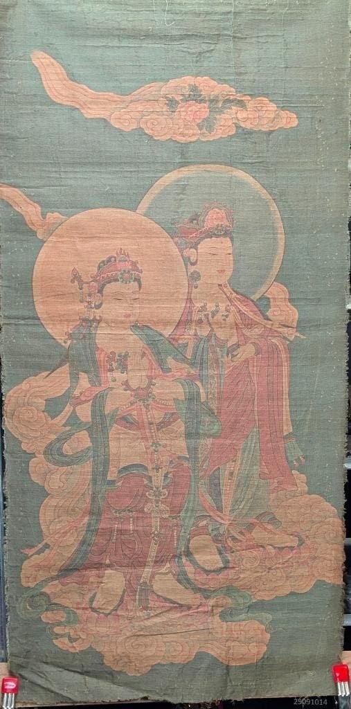 oud chinees schilderij Quan Yin, Ophalen of Verzenden, Gebruikt, Schilderij