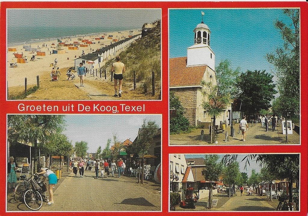 Ch469 Gelopen ansichtkaart groeten uit de koog Texel, Ophalen of Verzenden, Voor 1920, Gelopen, Waddeneilanden