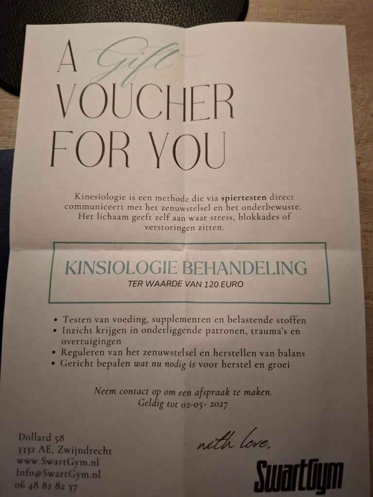 Voucher voor Kinsiologie behandeling in Zwijndrecht, Eén persoon, Kortingsbon