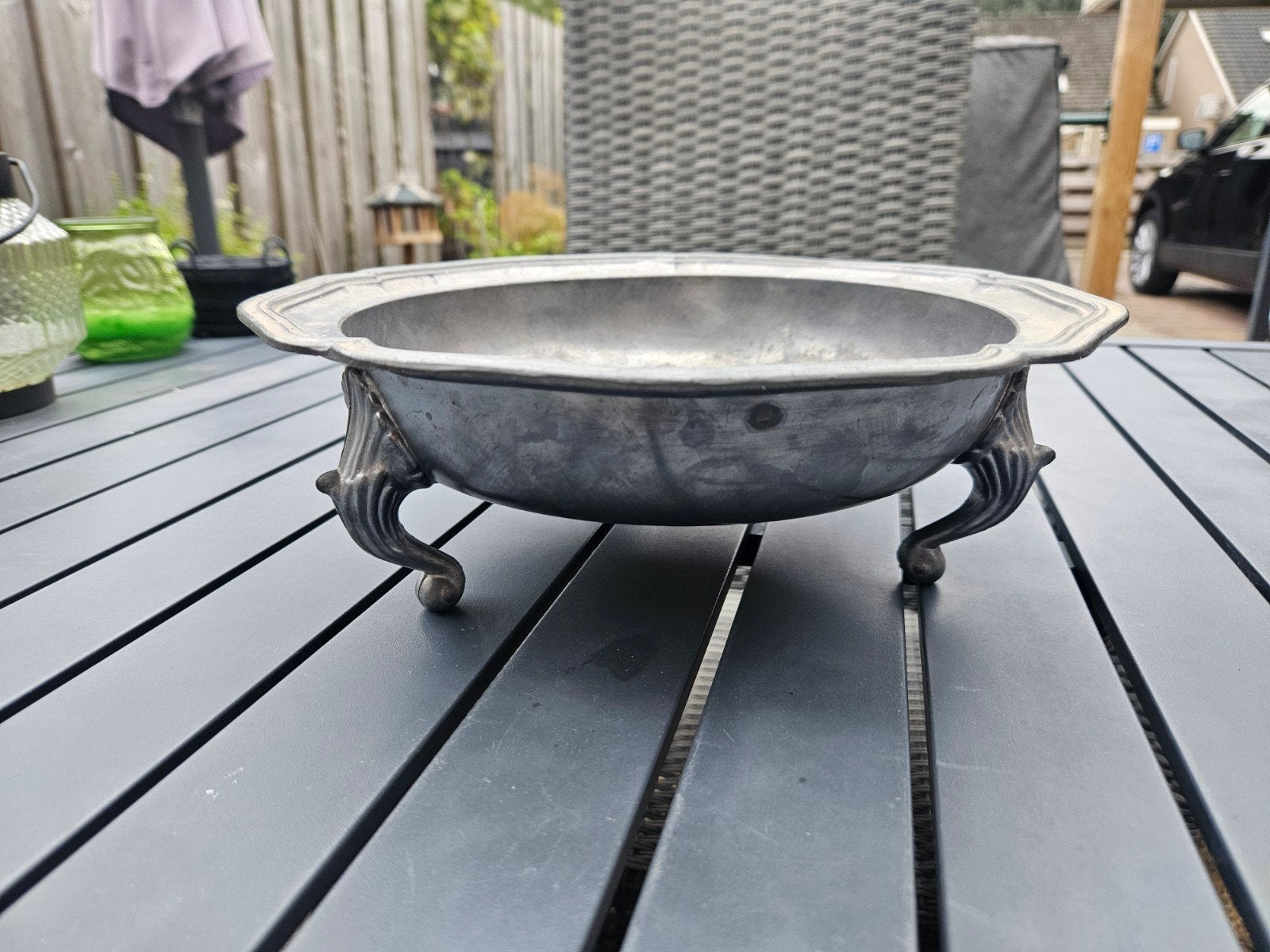 Vintage tinnen schaal van engeltjestin, Ophalen of Verzenden
