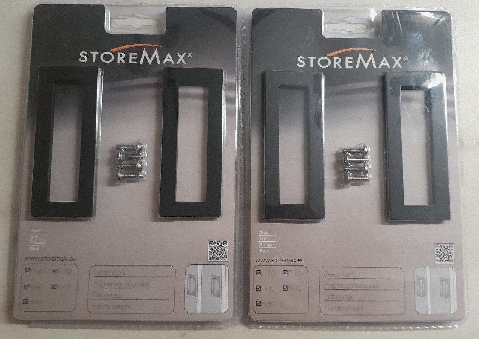 StoreMax Schuifdeur Handgreep Recht Zwart - Nieuw, Ophalen of Verzenden, Nieuw, IJzer, Overige typen