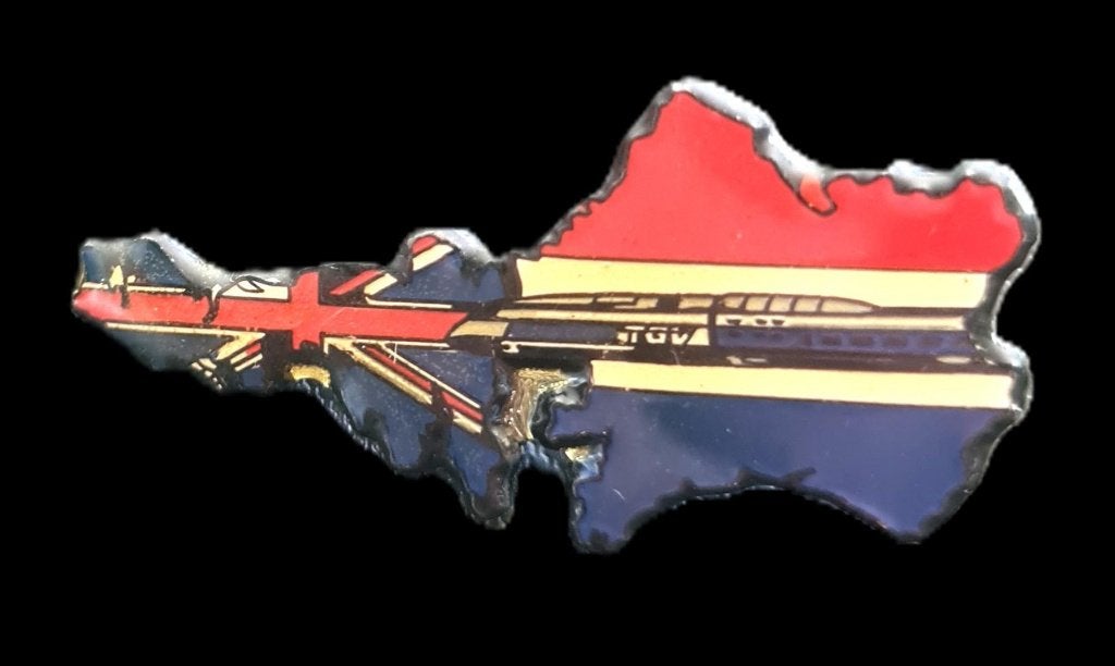Eurotunnel pin- Engeland-Frankrijk- epoxy, Verzenden, Nieuw, Transport, Speldje of Pin