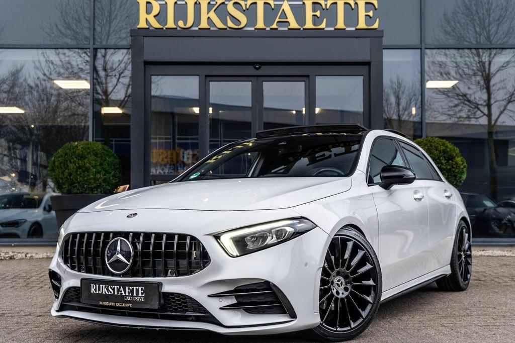 Mercedes A-klasse A200 AMG|PANO|CAMERA|18'|CARPLAY|SFEERVER., Auto's, Mercedes-Benz, Bedrijf, Te koop, A-Klasse, 360° camera, ABS