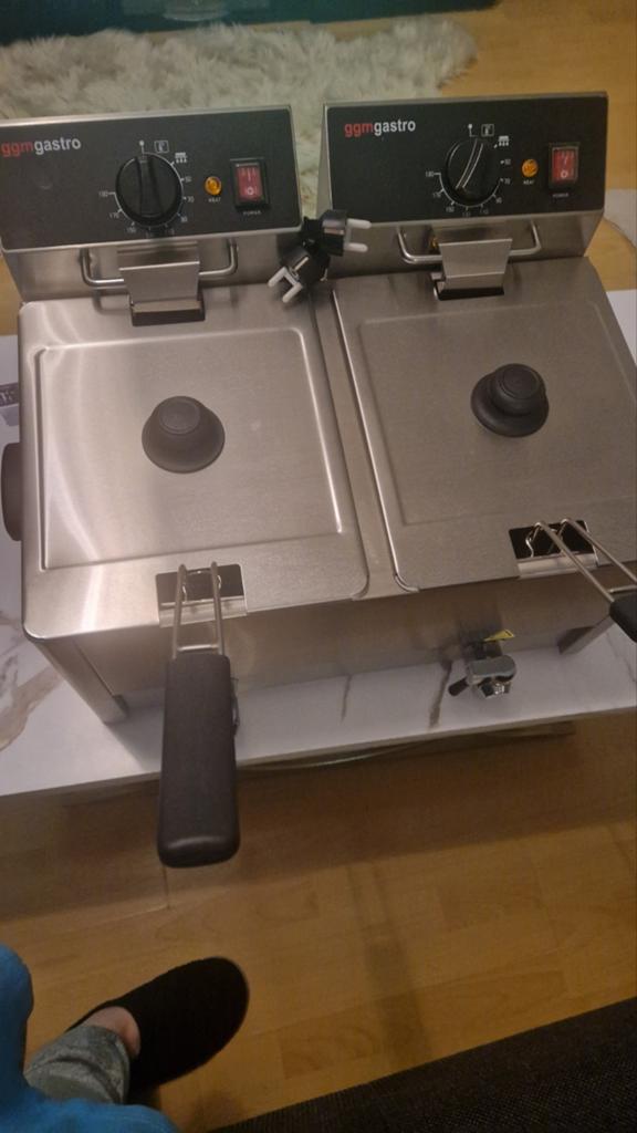 Professionele GGMGastro friteuse 2x8L – Nieuwstaat, 4 liter of meer, Ophalen of Verzenden, Nieuw