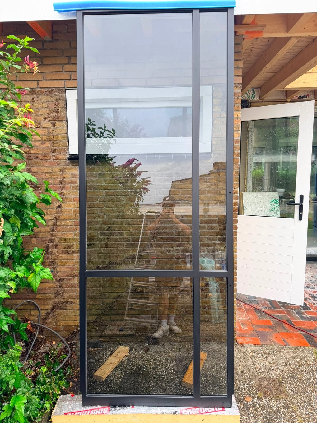 Stalen taats deur met smoked glas - Nieuw - 2585 x 1005, 215 cm of meer, Binnendeur, Nieuw, Glas