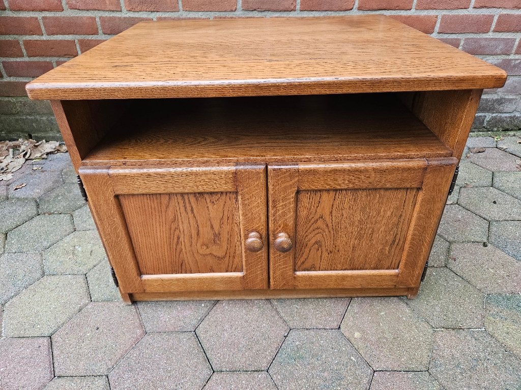 TV meubel massief eiken (maatwerk), Huis en Inrichting, Kasten | Televisiemeubels, Ophalen, Gebruikt, Eikenhout, 50 tot 100 cm