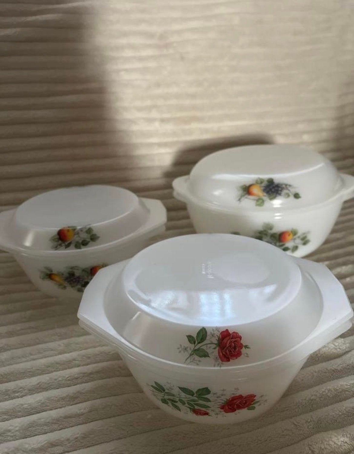 Vintage Acropol Ovenschalen Set - Fruit & Bloemenmotief, Ophalen of Verzenden
