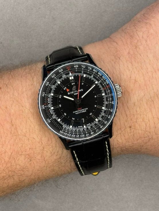 Breitling Navitimer GMT 41 - Full set - 01/2025 - Zeer goed!, Sieraden, Tassen en Uiterlijk, Leer, Staal, -, Breitling