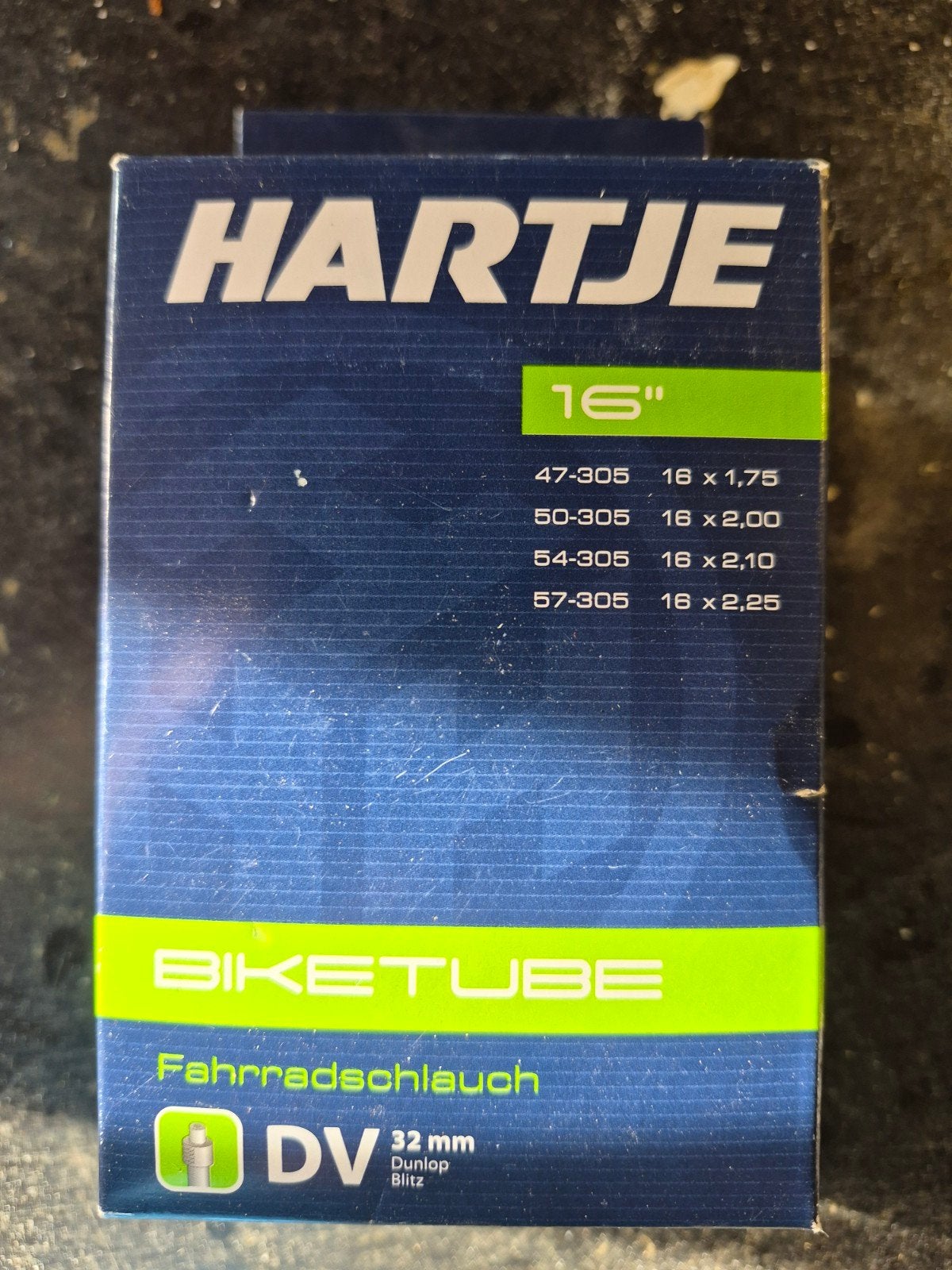 Hartje 16" fiets binnenband DV 32mm Dunlop Blitz, Ophalen of Verzenden, Nieuw, Hartje