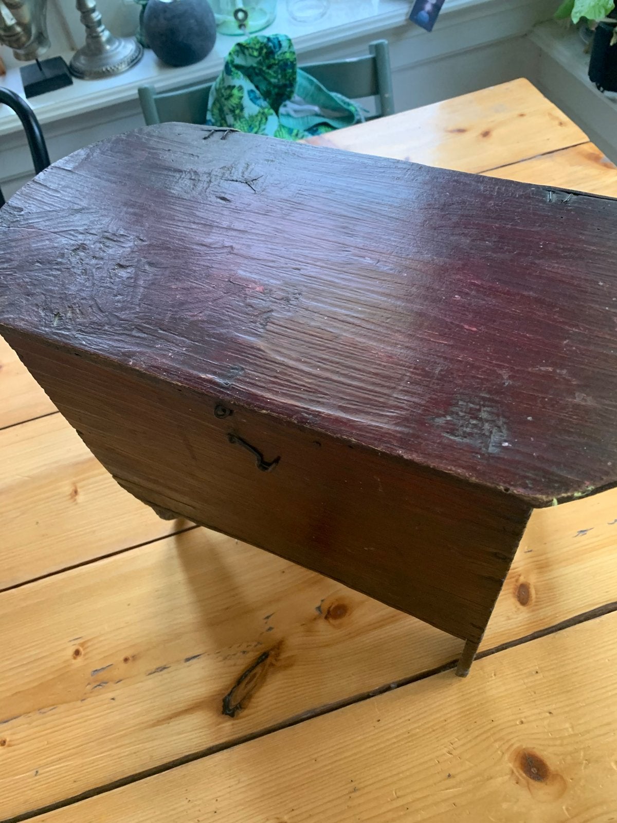 Antieke houten naaidoos met inhoud, Antiek en Kunst, Ophalen of Verzenden