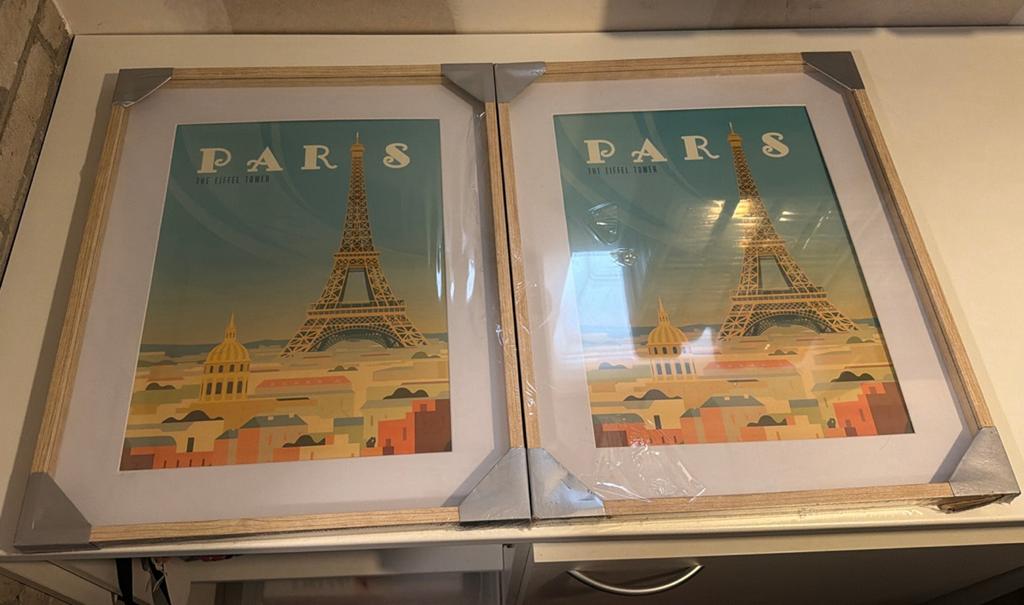 Box Frame 40 x 50 cm met Parijs print (2 stuks) nieuw, Ophalen, Nieuw