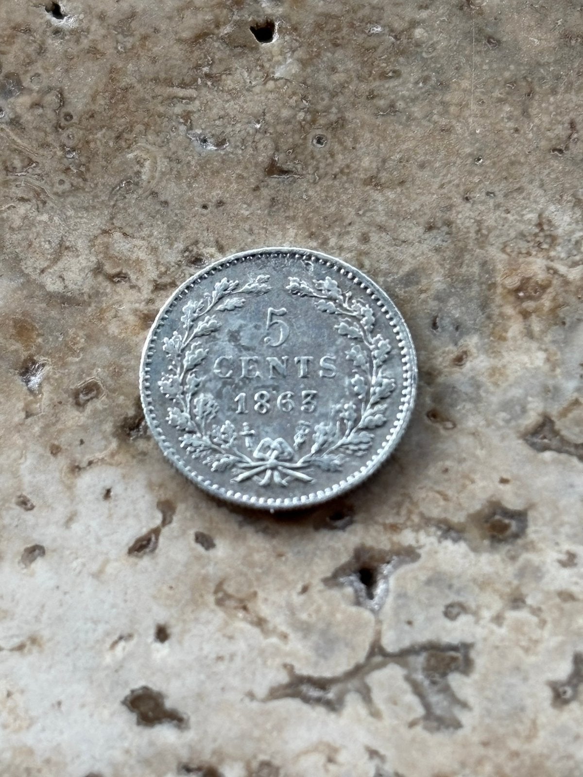 5 cent 1863 Willem III, zeer mooie kwaliteit, Koning Willem III, Zilver, Ophalen of Verzenden, Losse munt