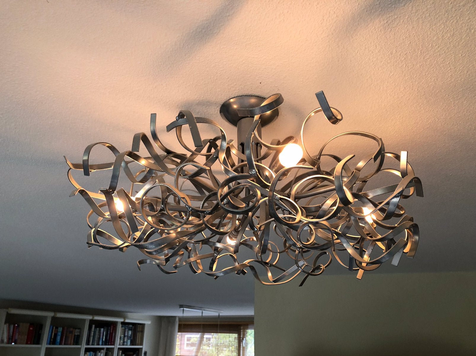 Plafondlamp, metaal (Merk: Zhal), Design, Dimbaar, Ophalen of Verzenden, Zo goed als nieuw