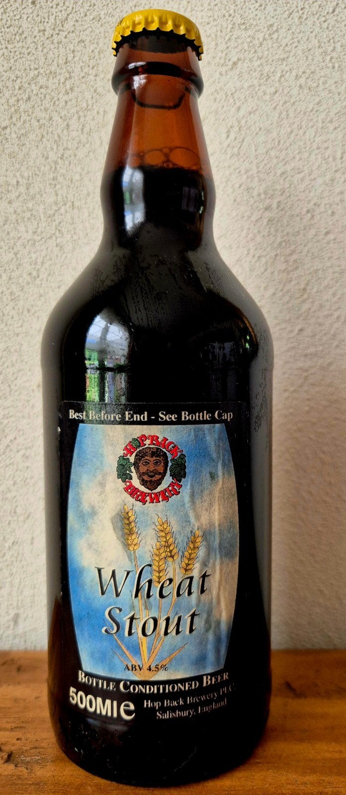 Volle fles WHEAT STOUT Hop Back Brewery England 500 ml, Ophalen of Verzenden, Zo goed als nieuw, Flesje(s), Overige merken