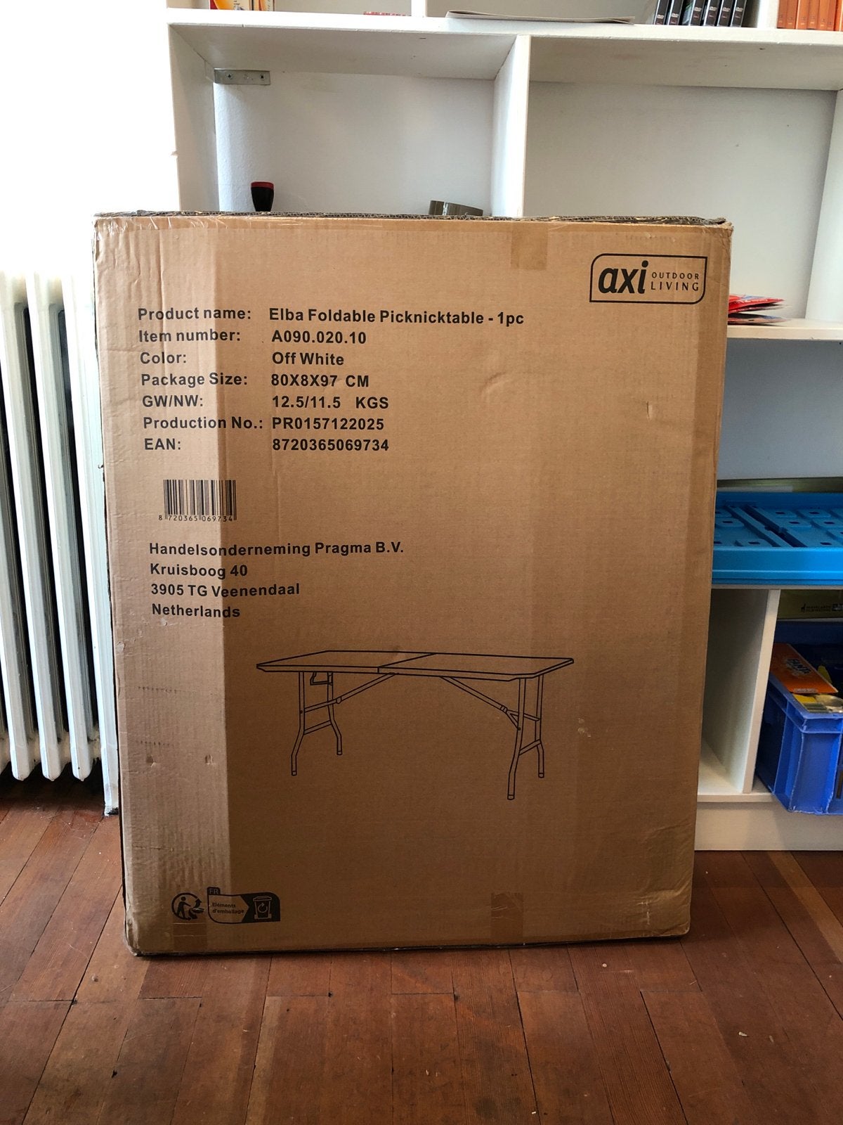 Axi Elba Opklapbare Picknicktafel - Nieuw in doos, Overige materialen, Nieuw, Ophalen of Verzenden, Inklapbaar
