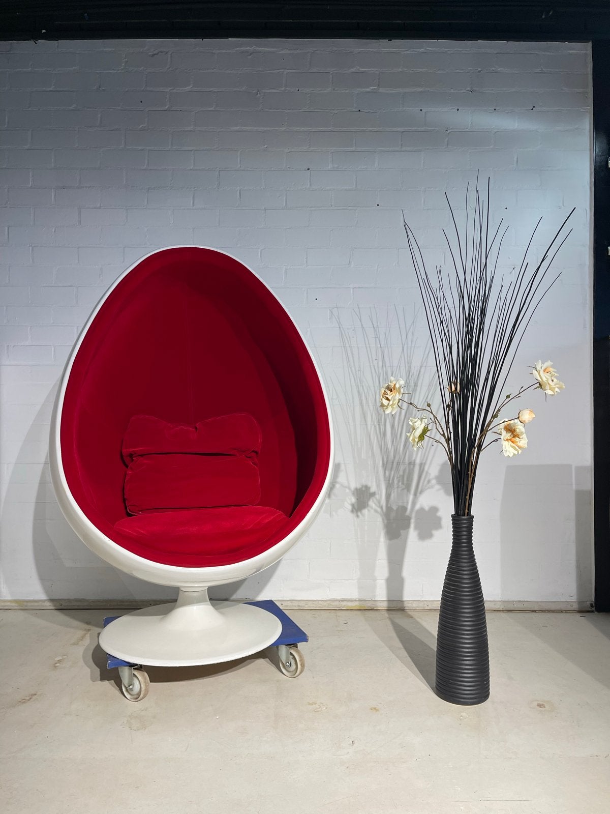 Witte Egg Chair Spaca Ace vintage Retro Artdeco, Huis en Inrichting, Stoelen, Ophalen, Kunststof, Gebruikt, Geen
