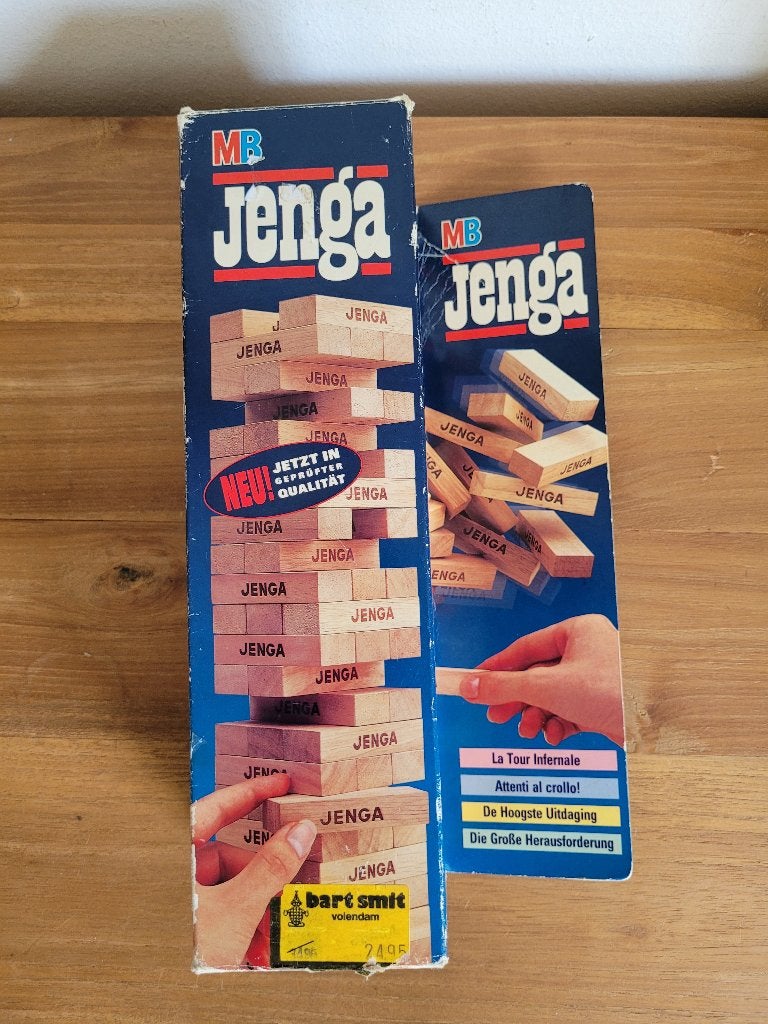 Jenga. MB. Stapel Toren. Vintage. Hout., Vijf spelers of meer, Ophalen of Verzenden, Zo goed als nieuw, MB Spellen