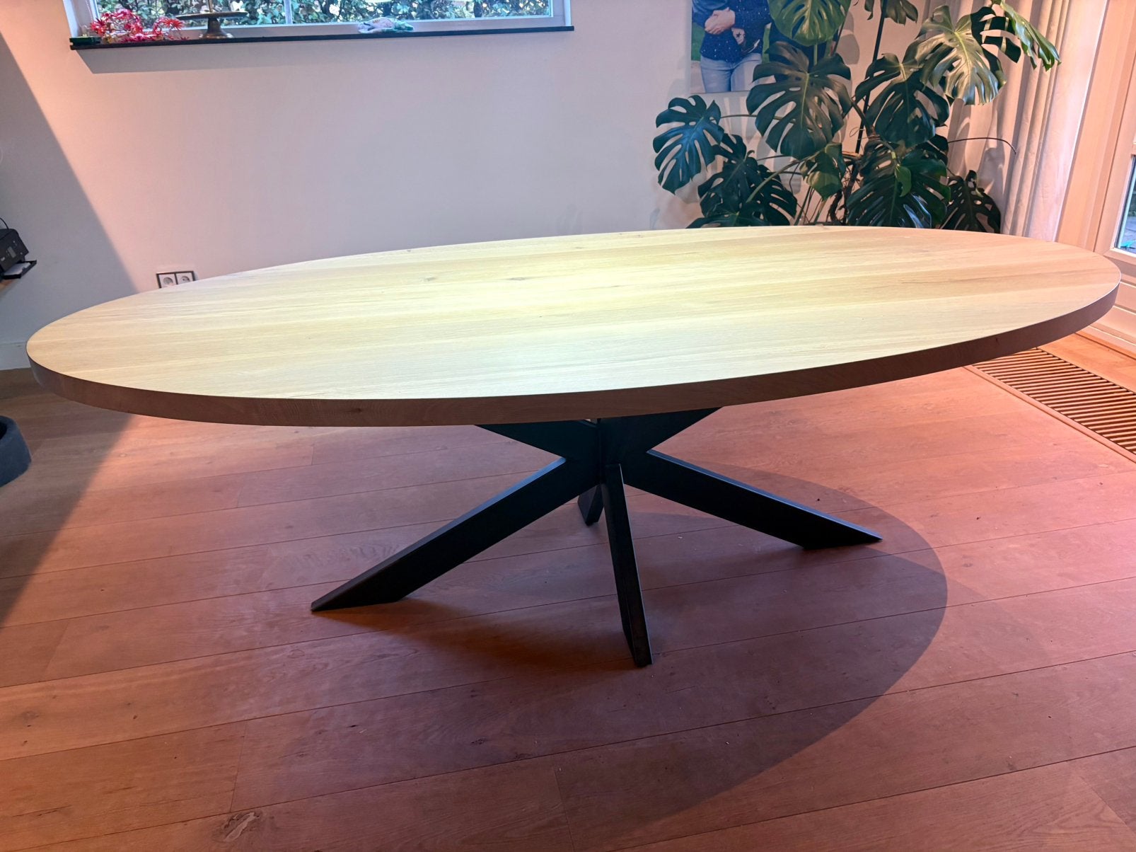 Massief eiken ovale tafel 240x120 – Table du Sud, Ophalen, 100 tot 150 cm, Eikenhout, 200 cm of meer
