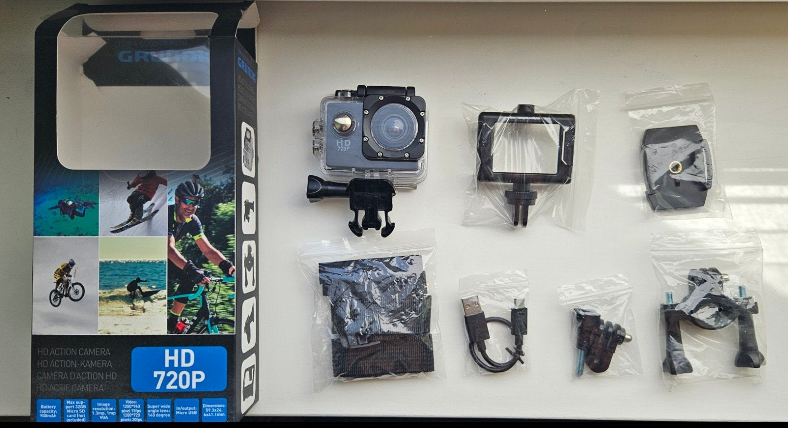 GRUNDIG HD action cam, Audio, Tv en Foto, Actiecamera's, Ophalen of Verzenden, Zo goed als nieuw, Overige merken