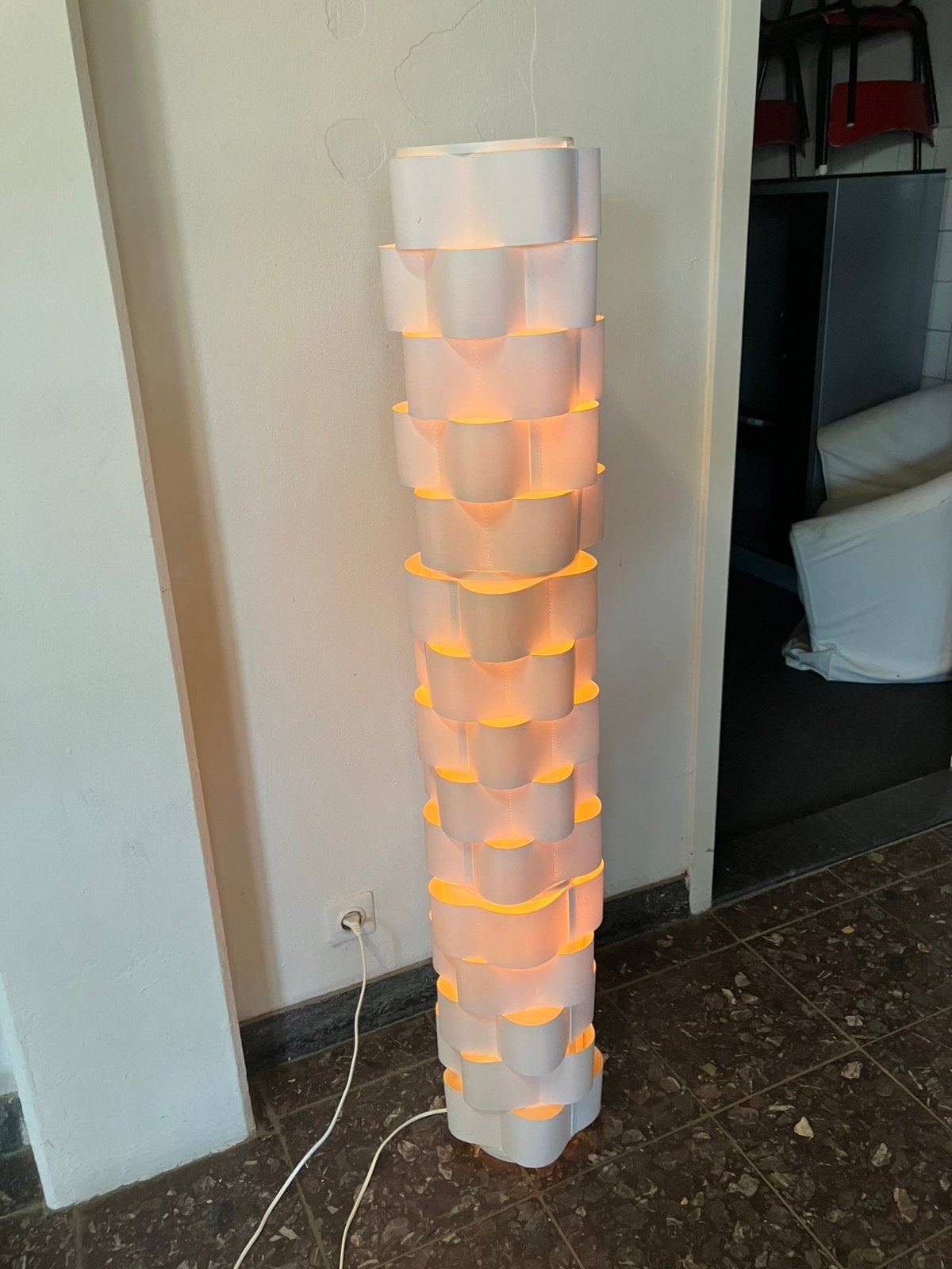 Oud ikea vloerlamp .140 cm. Mooi licht effect., Ophalen of Verzenden, Zo goed als nieuw