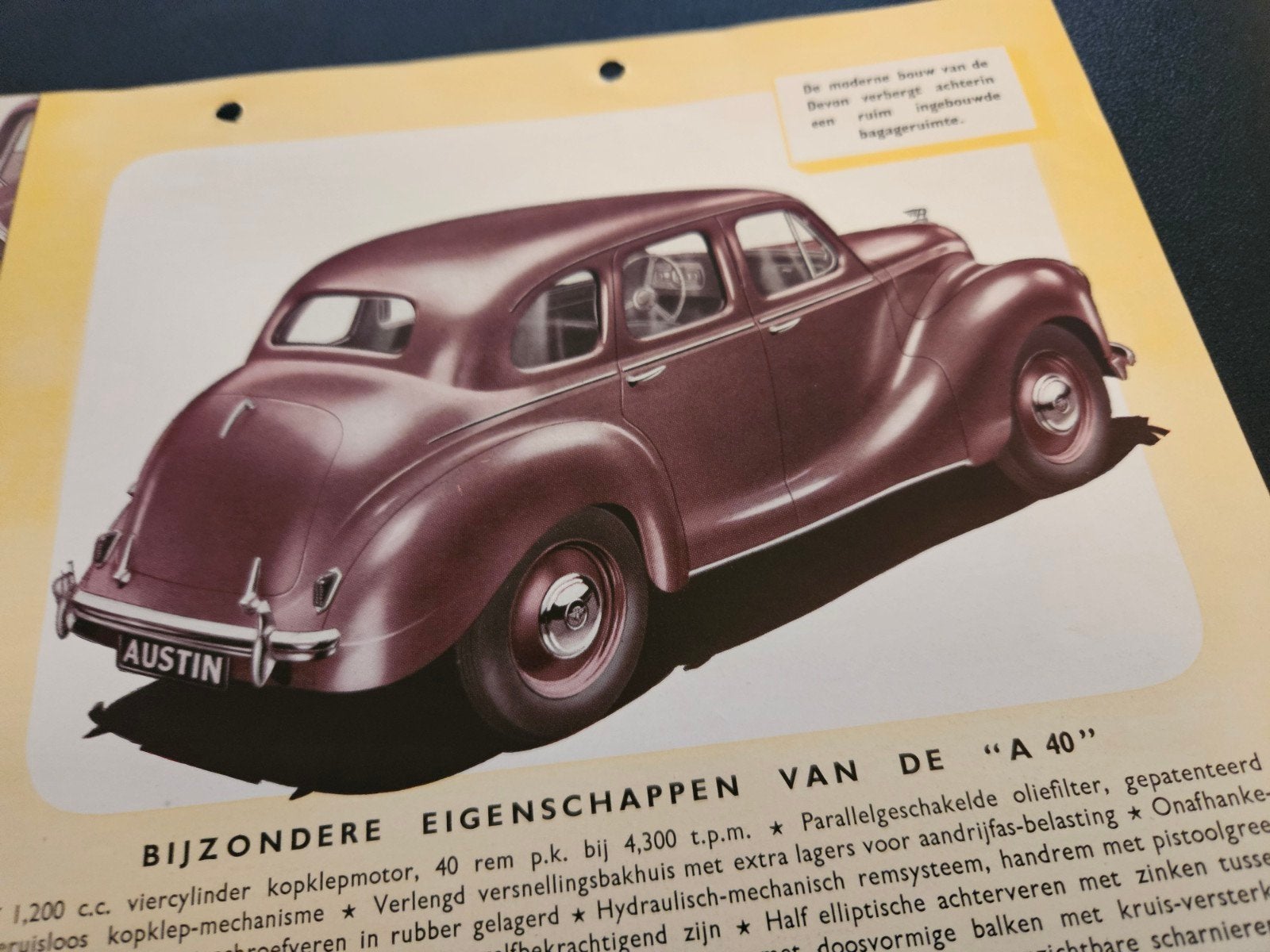 Brochure Austin A40 Devon Vierdeurs, Ophalen of Verzenden, Zo goed als nieuw, Overige merken