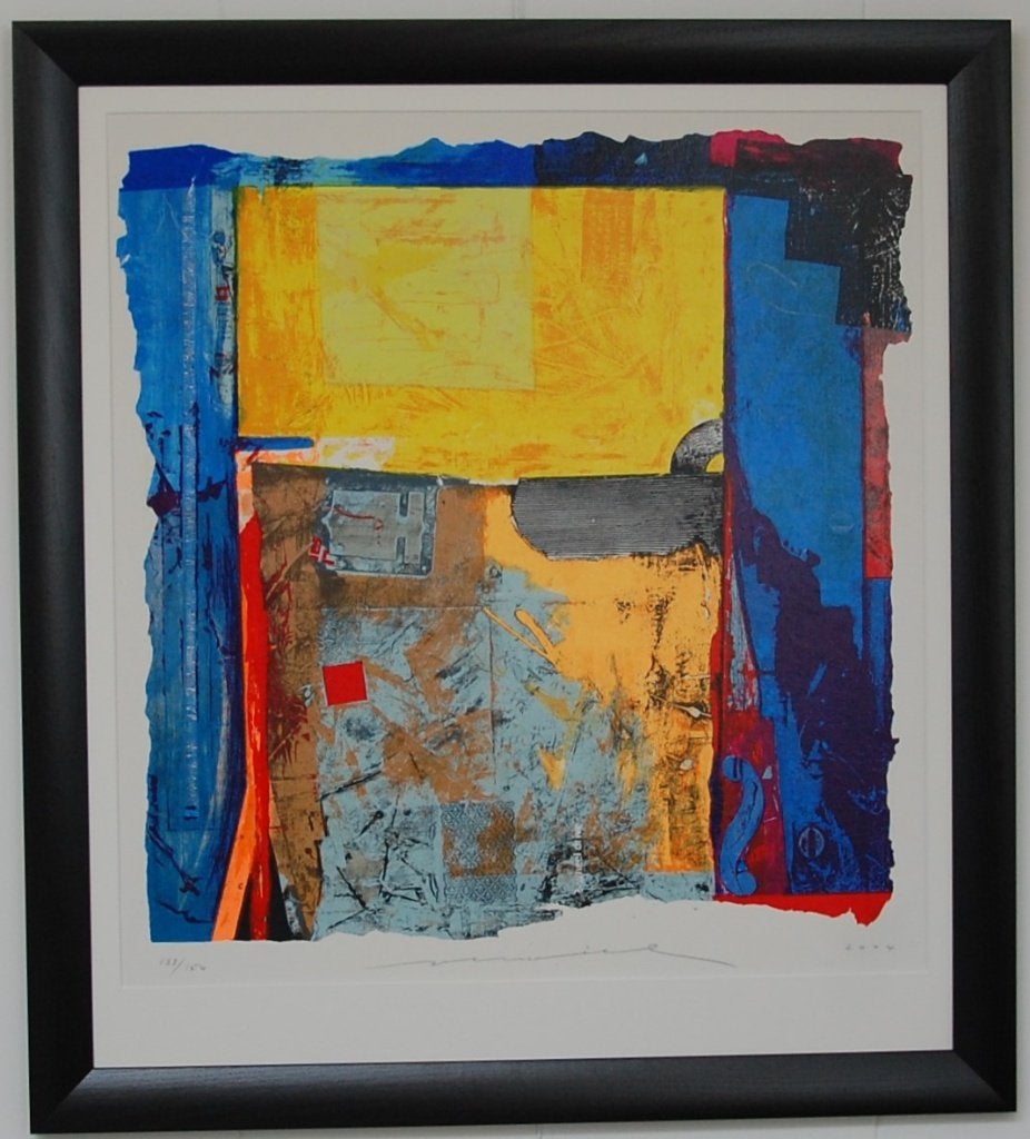 Jos Verwiel schilderij zeefdruk.2004, Abstract, Gesigneerd, Zeefdruk, Ophalen of Verzenden