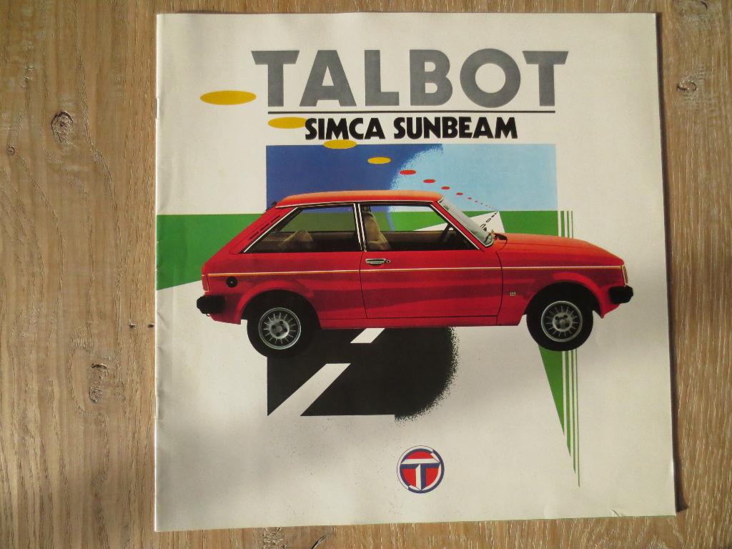 Autofolder: Talbot Simca Sunbeam. Groot formaat 28/28 cm., Ophalen of Verzenden, Gelezen, Overige merken
