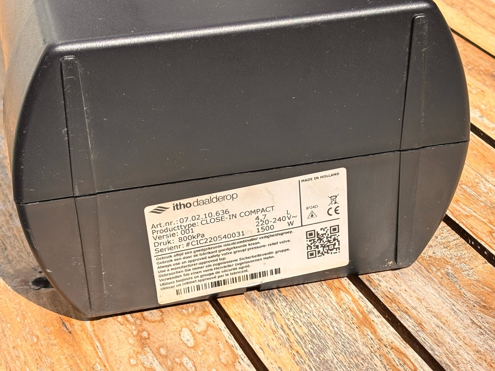 Itho Daalderop Close-in Compact Boiler 4L 1500W, Ophalen, Gebruikt, Inbouw, Elektrisch