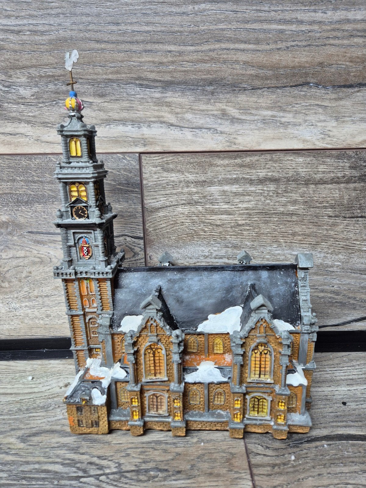 typische hollands westertoren met verlichting kerstdorp, Diversen, Ophalen of Verzenden, Zo goed als nieuw