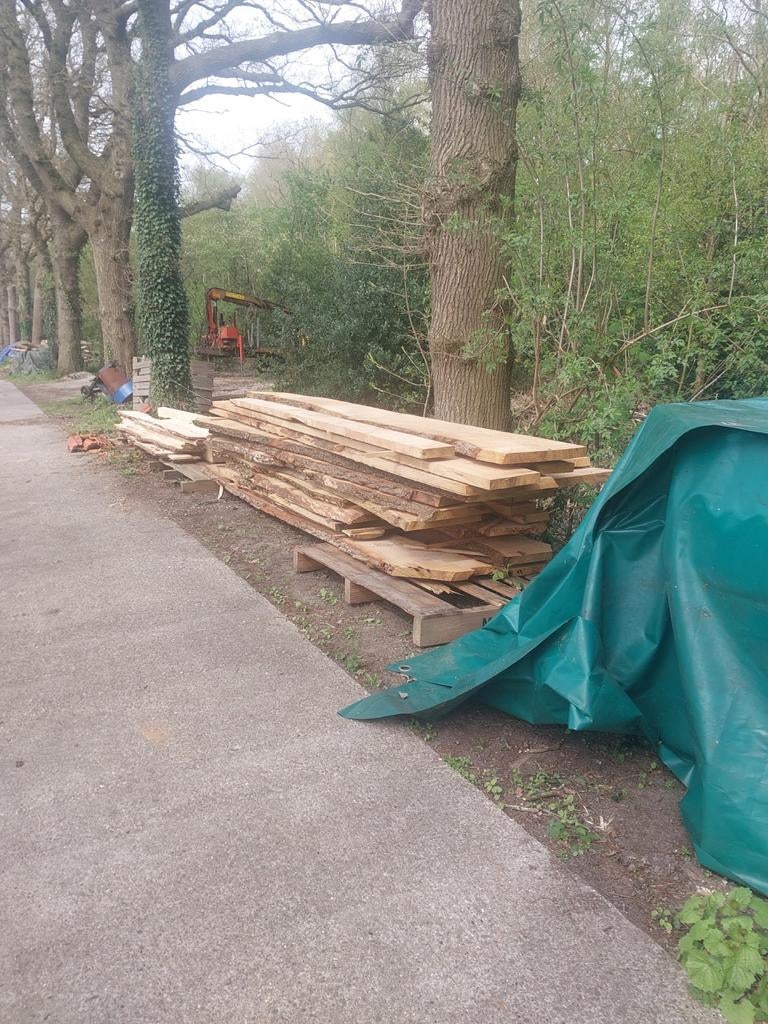 Eiken   schaaldelen balken en planken, Doe-het-zelf en Verbouw, Hout en Planken, Eiken, Ophalen of Verzenden, Balk, 50 mm of meer