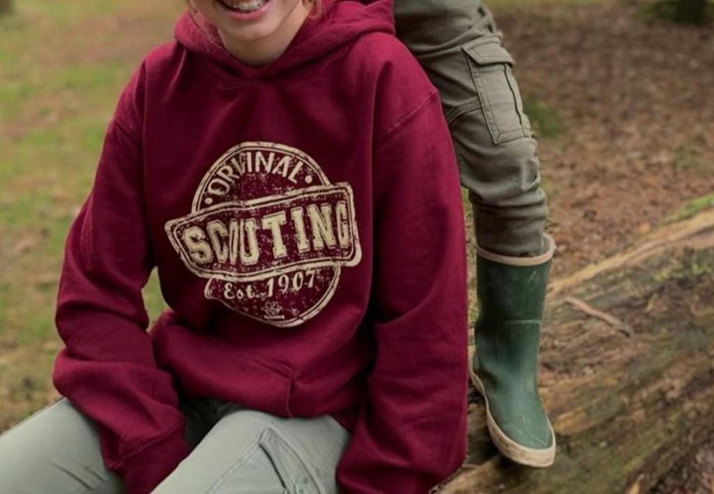 Paarse Scouting hoodie maat 9/11, Kinderen en Baby's, Ophalen of Verzenden, Meisje