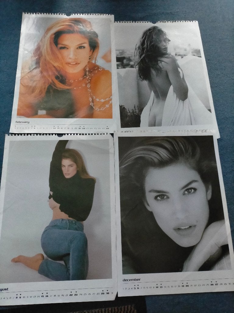 Cindy crawford kalender bladen poster/knipsel, Ophalen of Verzenden, A1 t/m A3, Film en Tv