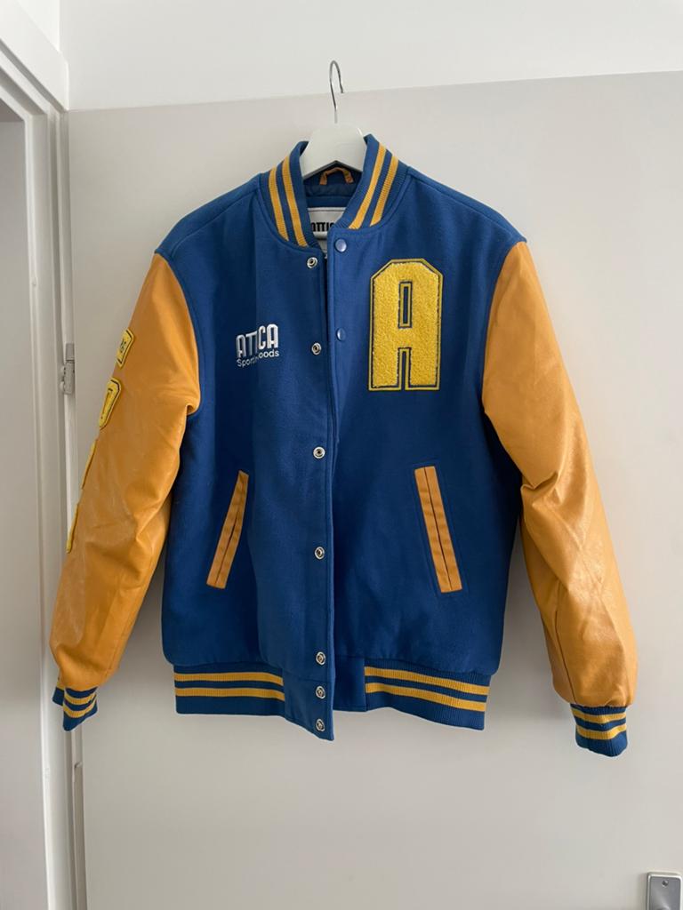 Attica Sporting Goods Classic Royal Yellow Varsity Jacket, Ophalen of Verzenden, Zo goed als nieuw, Maat 46 (S) of kleiner, Blauw