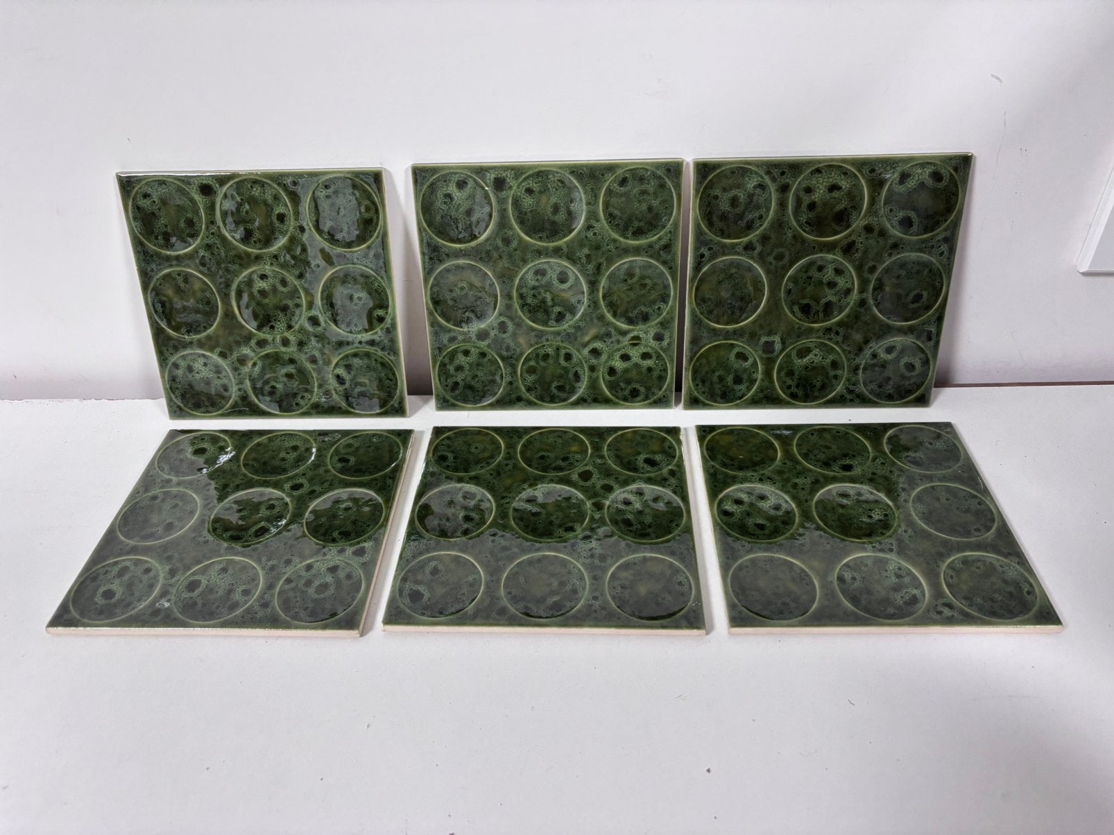 6 x Vintage groen Villeroy & Boch "Baltic" wandtegels 1970, Doe-het-zelf en Verbouw, Ophalen of Verzenden, Minder dan 5 m², Wandtegels