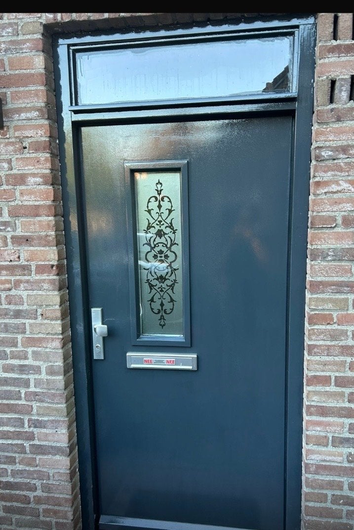 Voordeur linksdraaiend met glas en brievenbus, Ophalen, Gebruikt, 80 tot 100 cm, Buitendeur