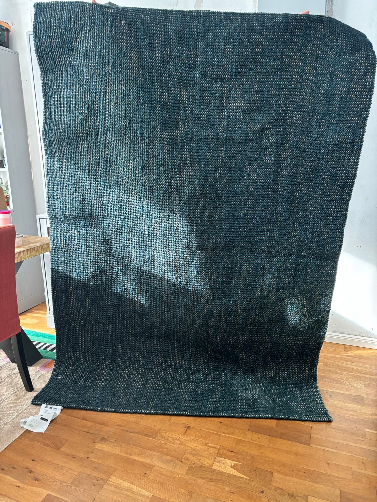 IKEA LANDBANA Vloerkleed, donkerblauw, 160x230 / navy rug, Ophalen, Gebruikt, Blauw, 150 tot 200 cm