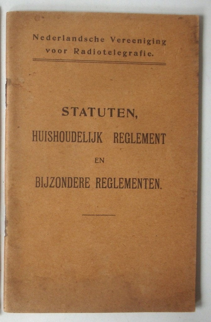 Nederlandsche Vereeniging voor Radiotelegrafie 1918 Statuten, Ophalen of Verzenden