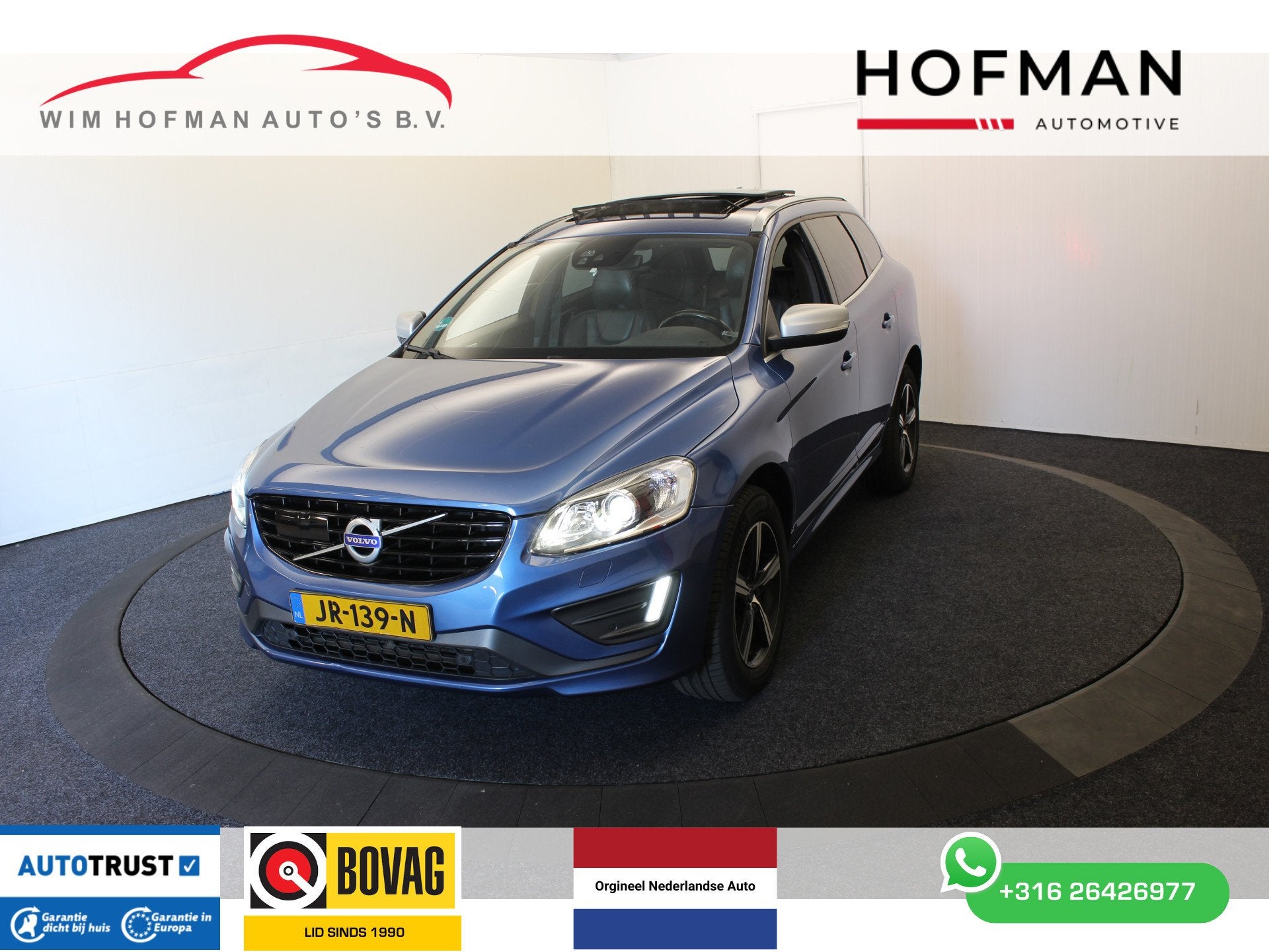 Volvo XC60 2.0 D4 R-Design exportprijs ex BPM Panodak Camera, Auto's, 1969 cc, Blauw, Bedrijf, SUV of Terreinwagen