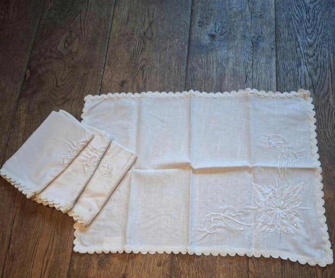 mooie placemats, Huis en Inrichting, Katoen, Wit, Ophalen of Verzenden, Zo goed als nieuw
