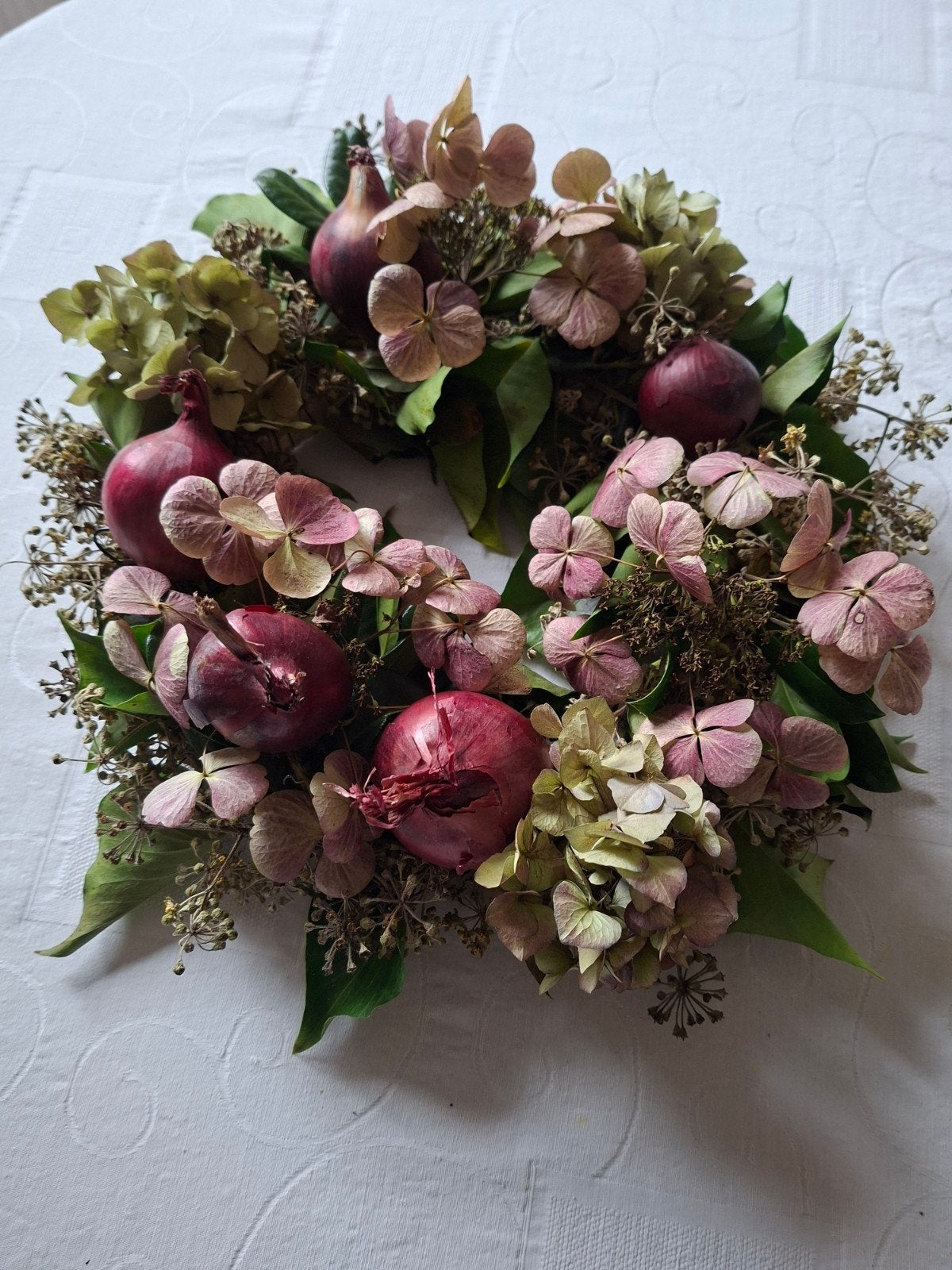 Workshop Krans Maken: Hedera, Hortensia's & Rode Uien, Ophalen, Nieuw