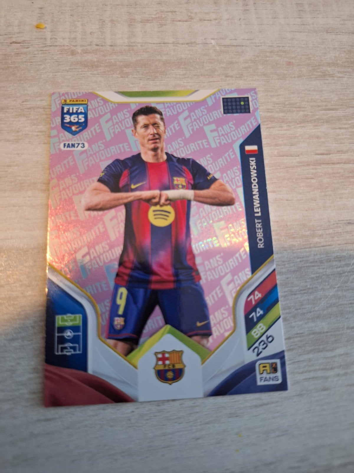 Panini FIFA 365 Robert Lewandowski Fans Favourite kaart, Ophalen of Verzenden