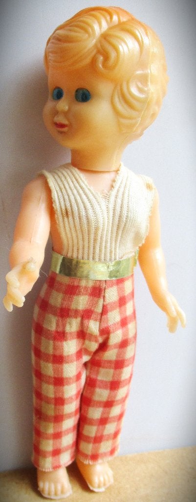 Pop~Slaapogen~Jaren 60~Originele kleding~Kunststof, Verzamelen, Ophalen of Verzenden, Gebruikt, Pop