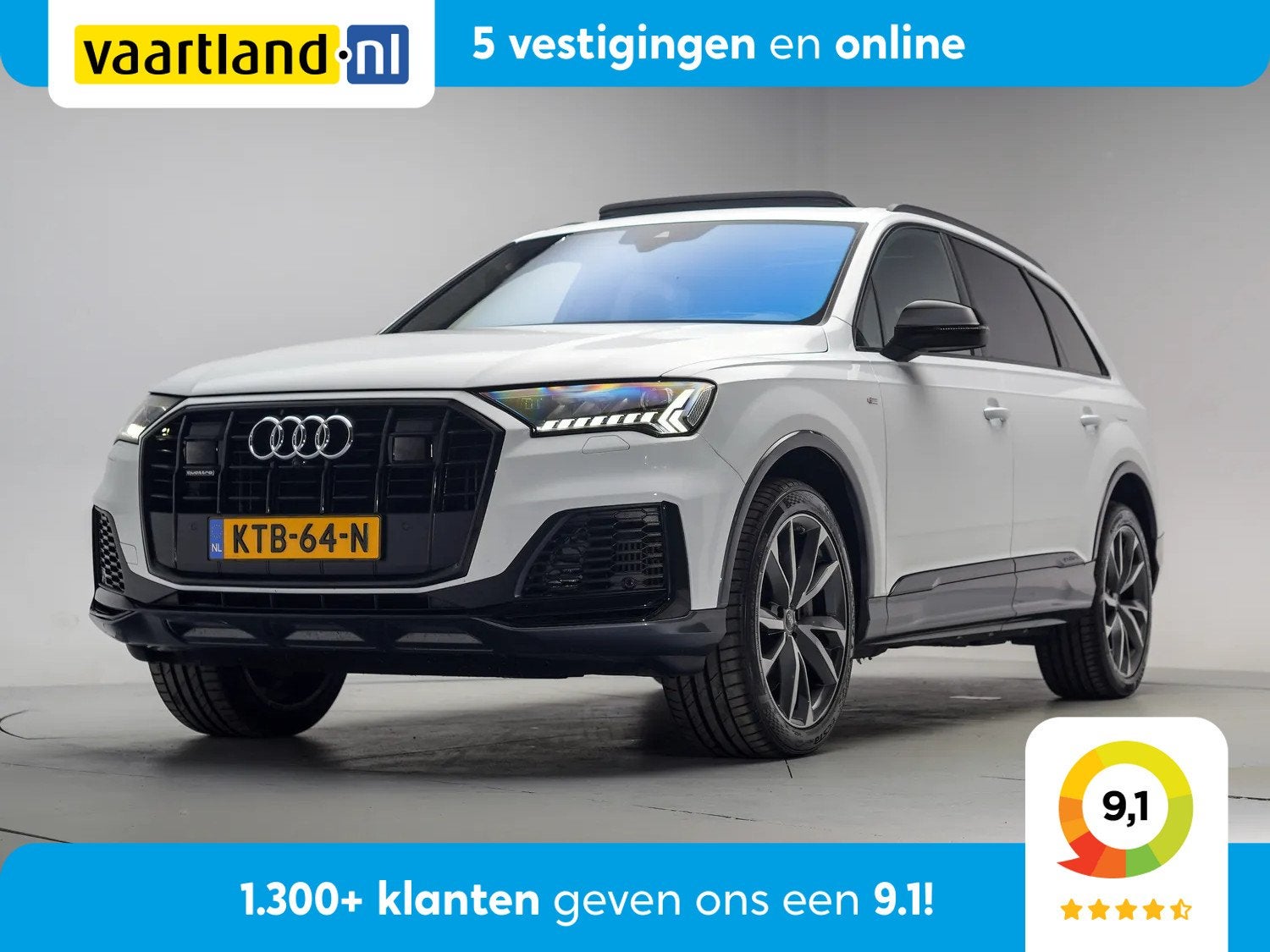 Audi Q7 55 TFSI e quattro S line Black Ed. [ Panorama Matrix, Auto's, Audi, Automaat, Gebruikt, 2995 cc, Wit