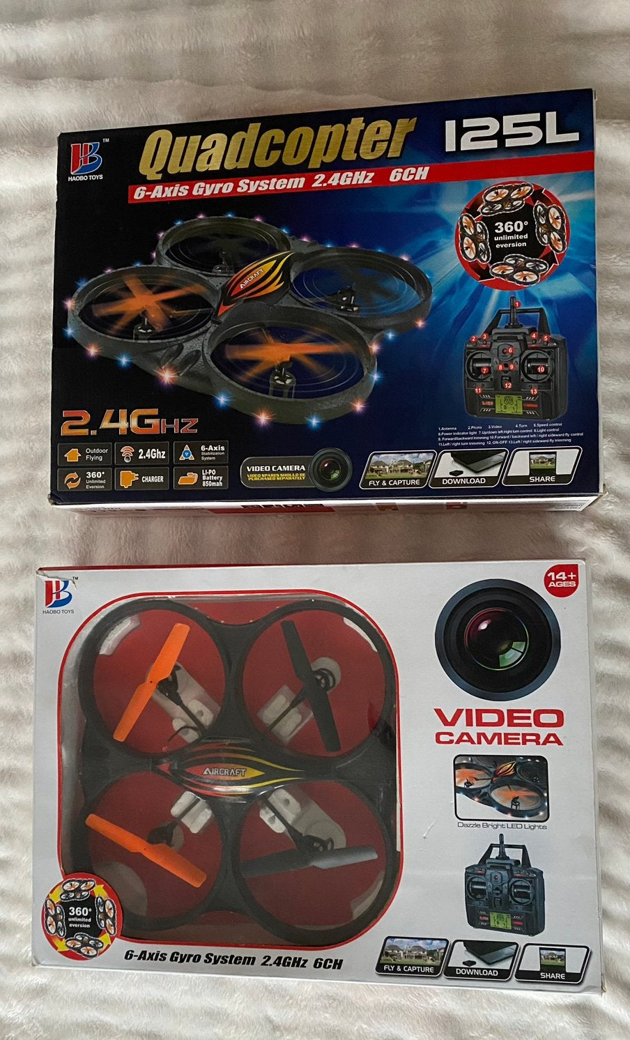 Set van 2 Quadcopter 125L Drones met Camera, Ophalen of Verzenden, Zo goed als nieuw