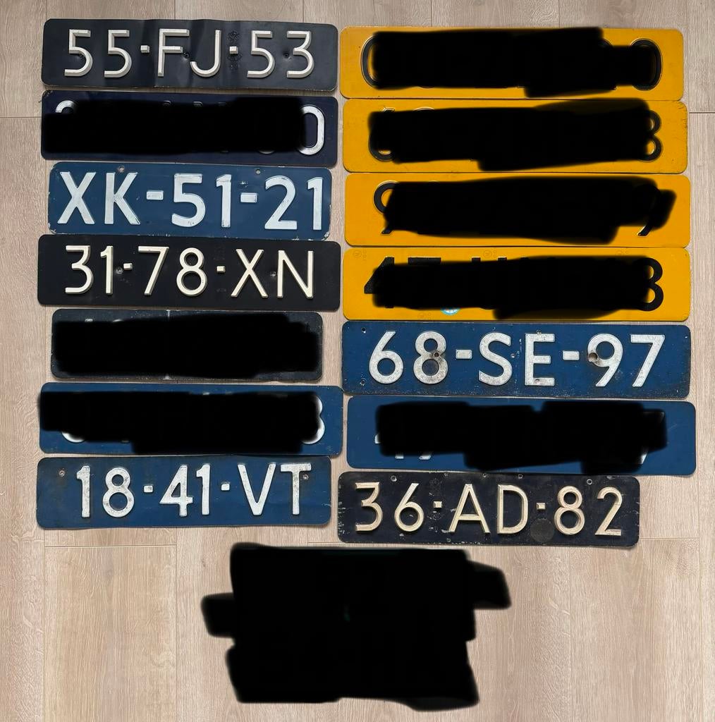 Oude kentekenplaten nummerborden license plates, Verzamelen, Ophalen, Gebruikt, Auto's