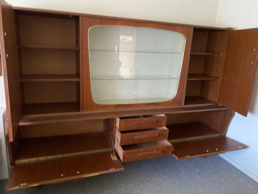 Vintage kast/ dressoir jaren 60/70, Ophalen, Gebruikt, 150 tot 200 cm, Met deur(en)