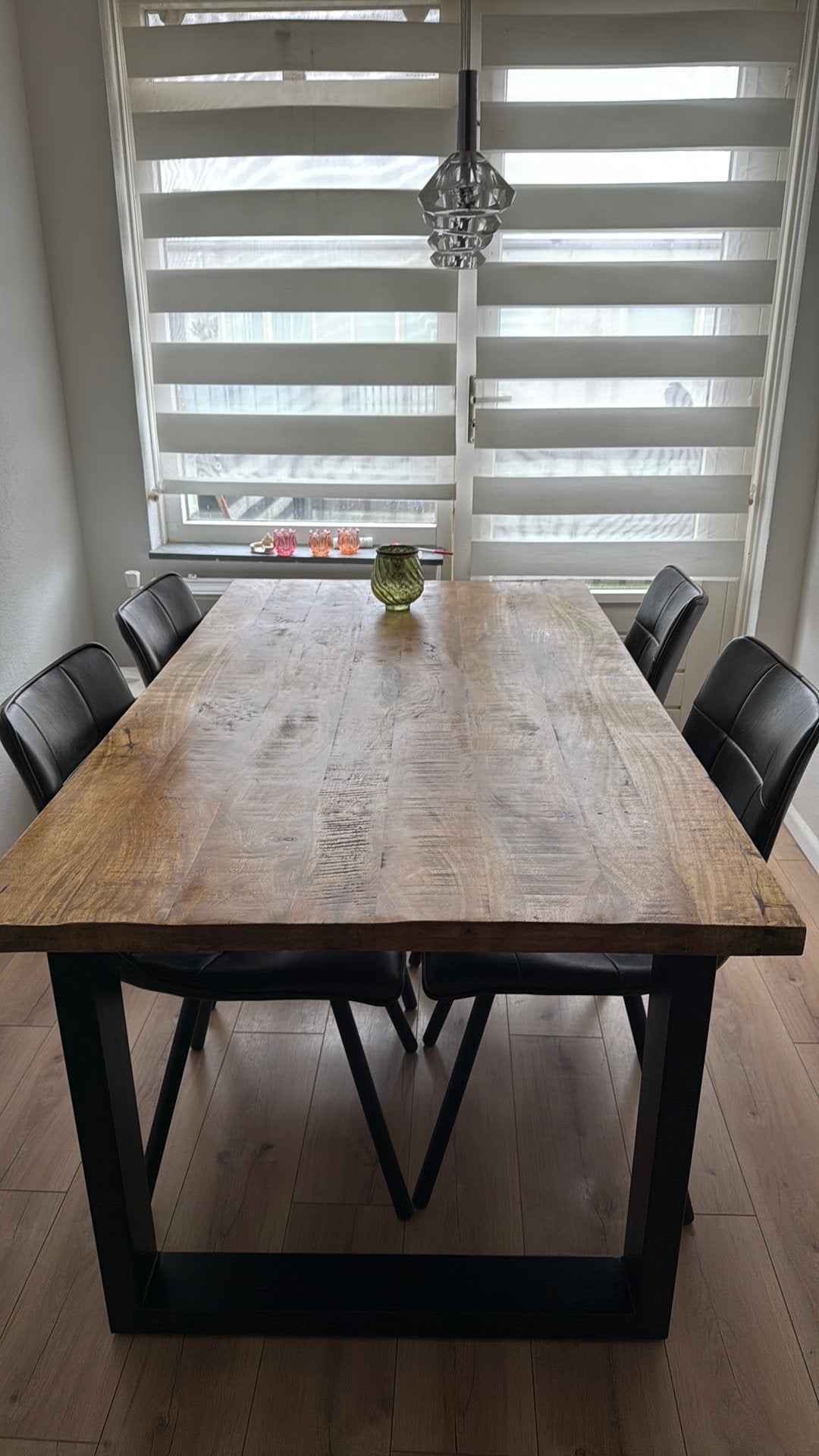 Mango eettafel, Huis en Inrichting, Ophalen, 200 cm of meer, 50 tot 100 cm, Zo goed als nieuw