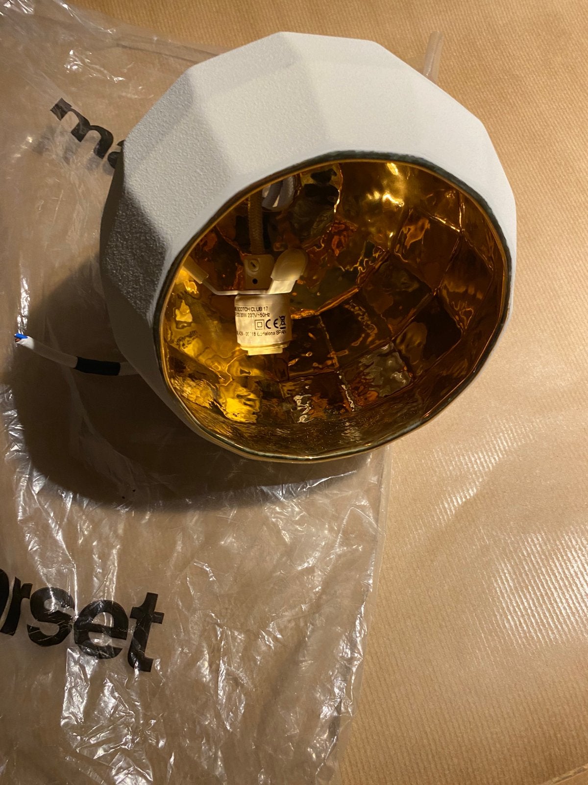 Hanglamp Marset Scotch Club 17 wit/goud, Ophalen of Verzenden, Nieuw, Overige materialen, Minder dan 50 cm
