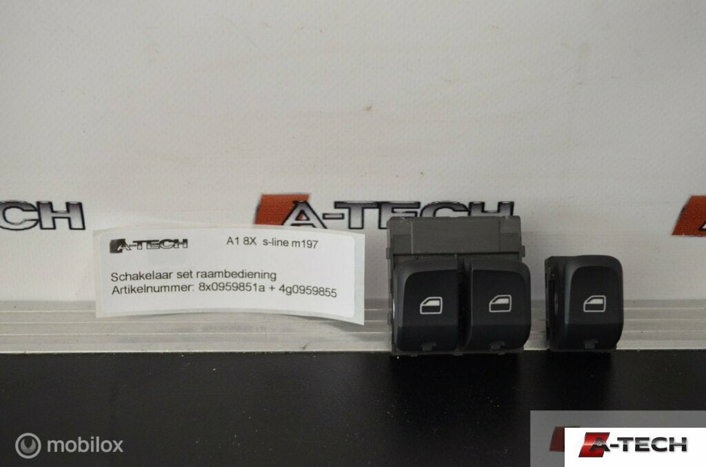 Raamschakelaar set 3-deurs Audi A1 8X ('10-'18) 8x0959851a, Auto-onderdelen, Dashboard en Schakelaars, Audi, Gebruikt, Audi, Ophalen of Verzenden