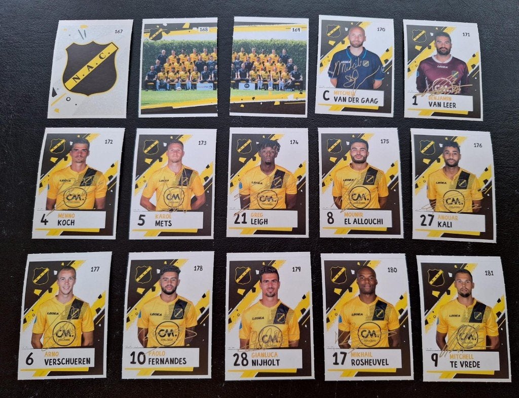Complete set stickers NAC Breda 2018-19, Verzamelen, Sportartikelen en Voetbal, Ophalen of Verzenden, Nieuw, NAC Breda, Poster, Plaatje of Sticker